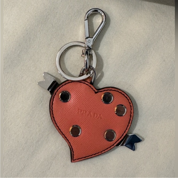 PRADA Saffiano Trick Heart Bag Charm - Picture 13 of 16
